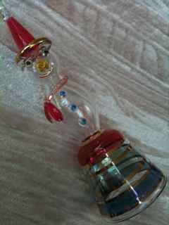 Blown glass snowman Christmas ornament